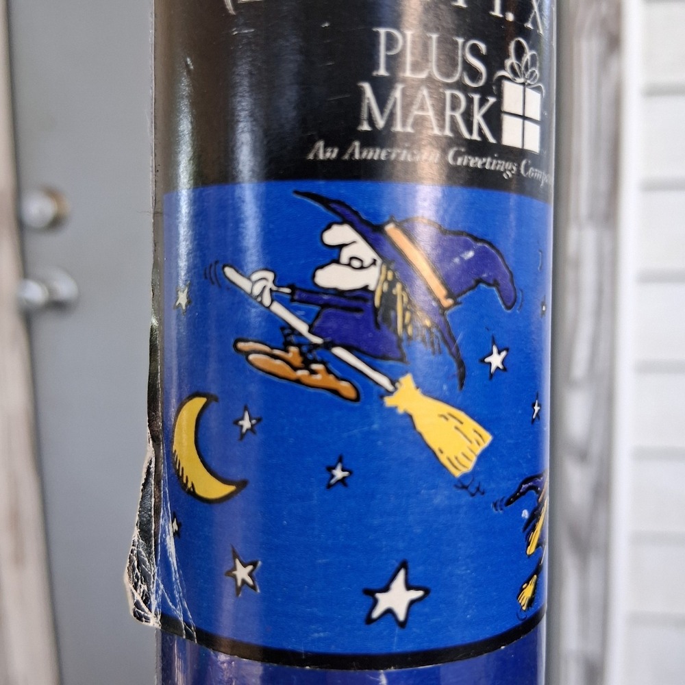 Vintage 90s Halloween Foil Door Cover NOS Night Sky Witch Moon Stars NEW
